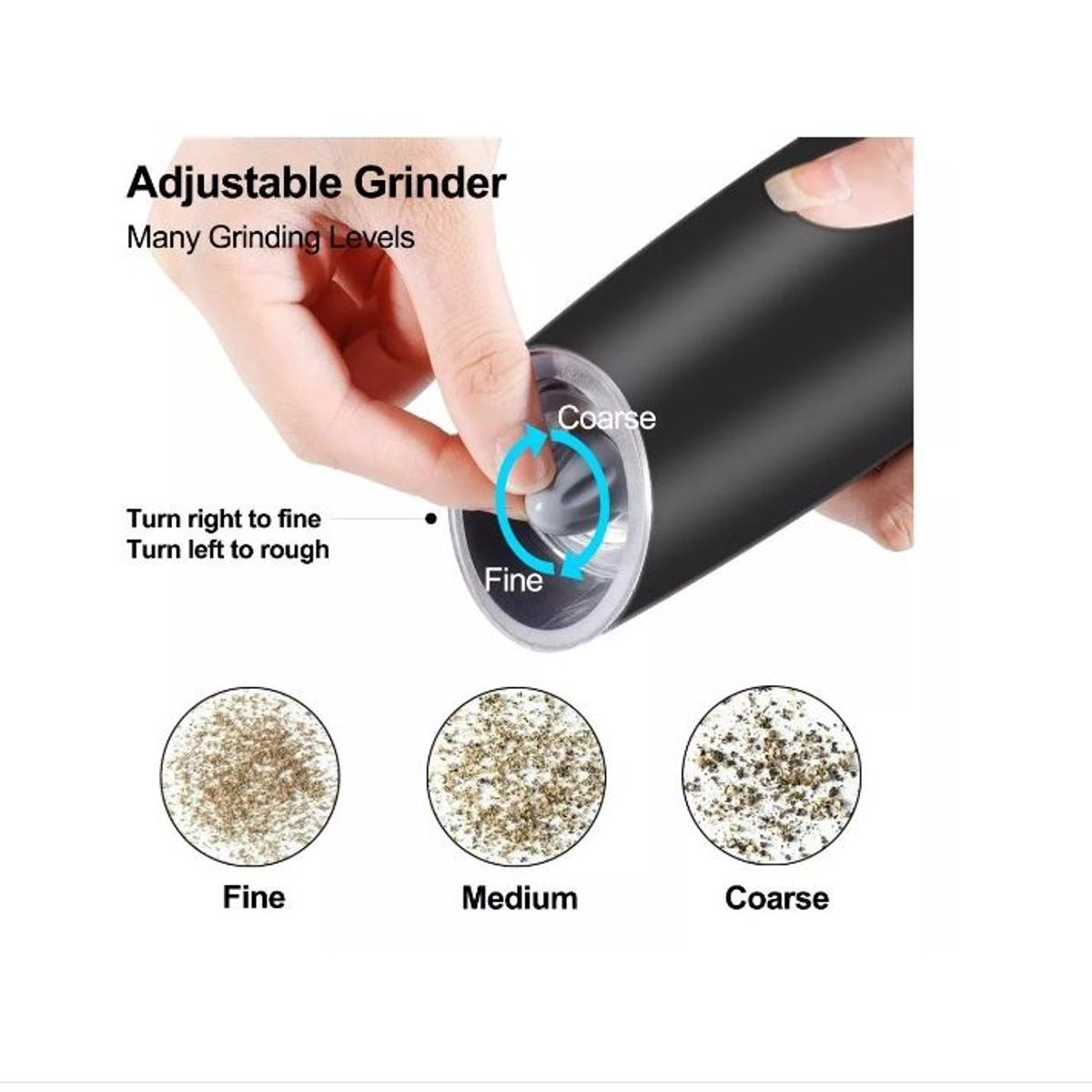 GENERICO - Molinillo Molino Moledor Eléctrico Pimienta Sal Especias