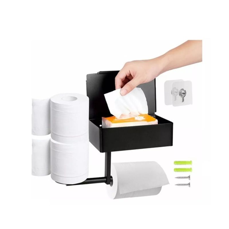 GENERICO - Porta-rollo De Rollos Multifunci Sanitarios Acero Inoxidable