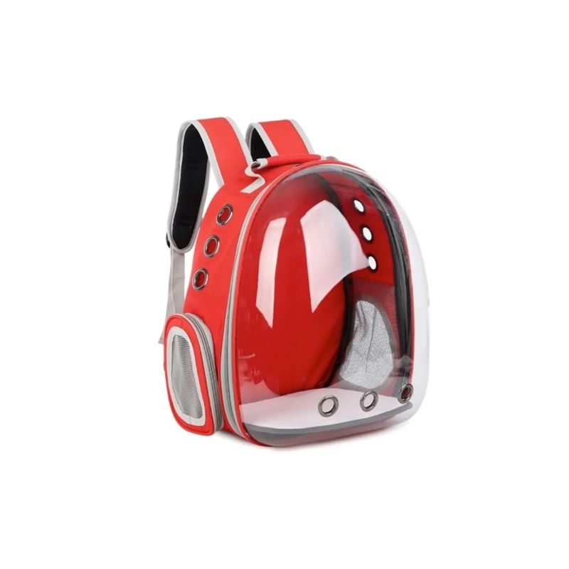 GENERICO - Mochila Transportes Perros Gatos Rojo Y Plato Colores