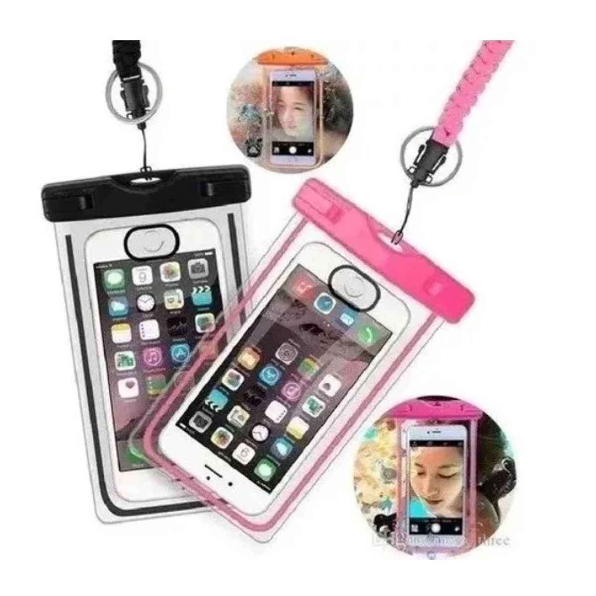 GENERICO - Pack X2 Fundas Porta Celular Impermeable Protector Anti Agua