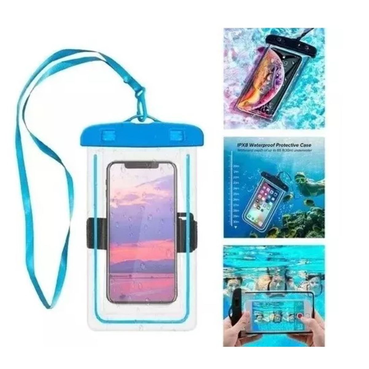 GENERICO - Pack X2 Fundas Porta Celular Impermeable Protector Anti Agua