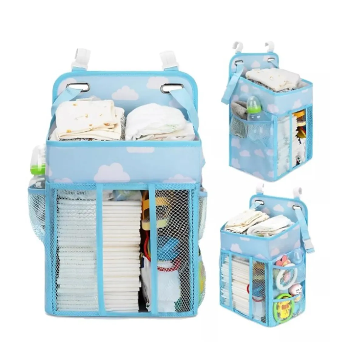 GENERICO - Organizador Cambiador Pañales Para Cuna Carrito De Pañal Azul