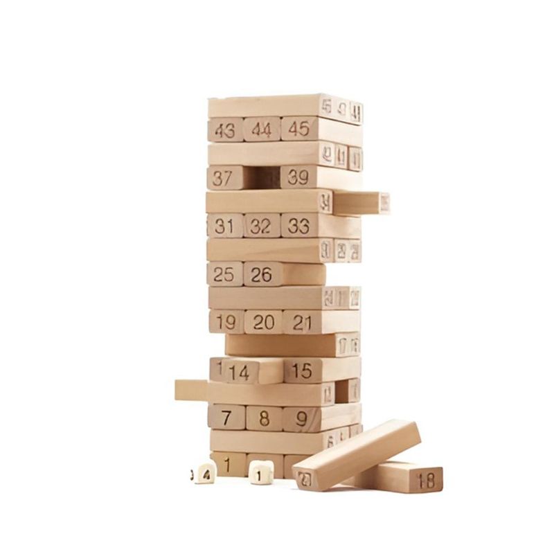TOLIPA - Torre De Bloques Madera Equilibrio Enumerados Juego De Mesa PB-C1