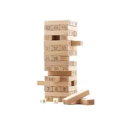 TOLIPA - Torre De Bloques Madera Equilibrio Enumerados Juego De Mesa PB-C1