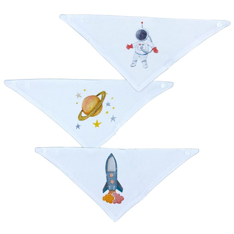 TUYO PRINT - Set 3 Baberos - Bandanas - Espacial - Tuyo Print