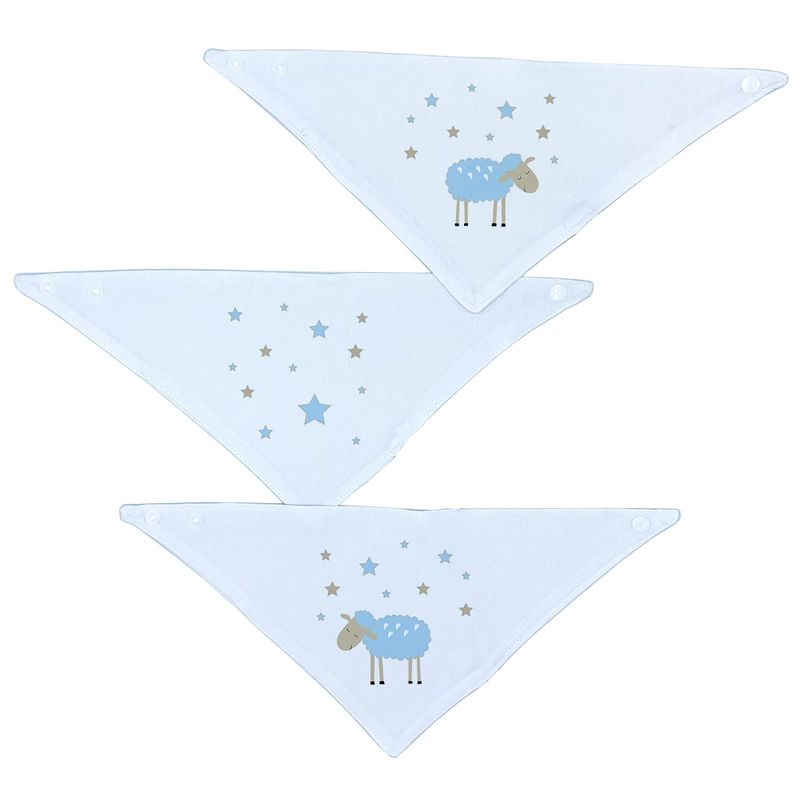 TUYO PRINT - Set 3 Baberos - Bandanas - Ovejita Celeste - Tuyo Print