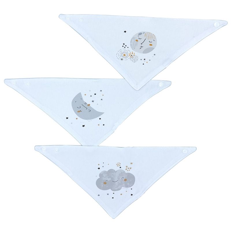 TUYO PRINT - Set 3 Baberos - Bandanas - Luna - Tuyo Print