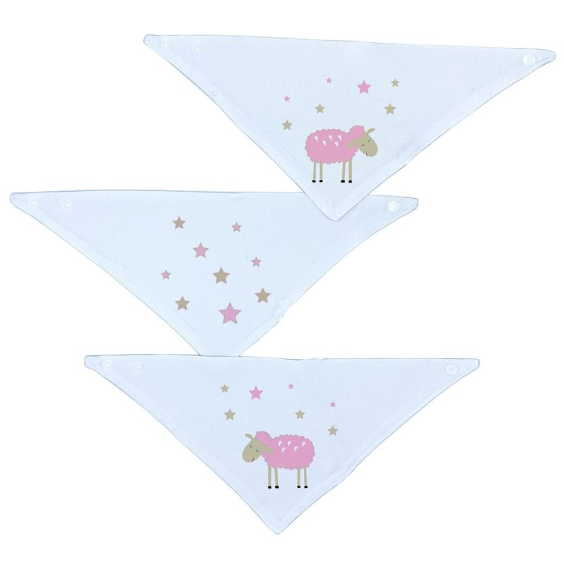 TUYO PRINT - Set 3 Baberos - Bandanas - Ovejita Rosada - Tuyo Print