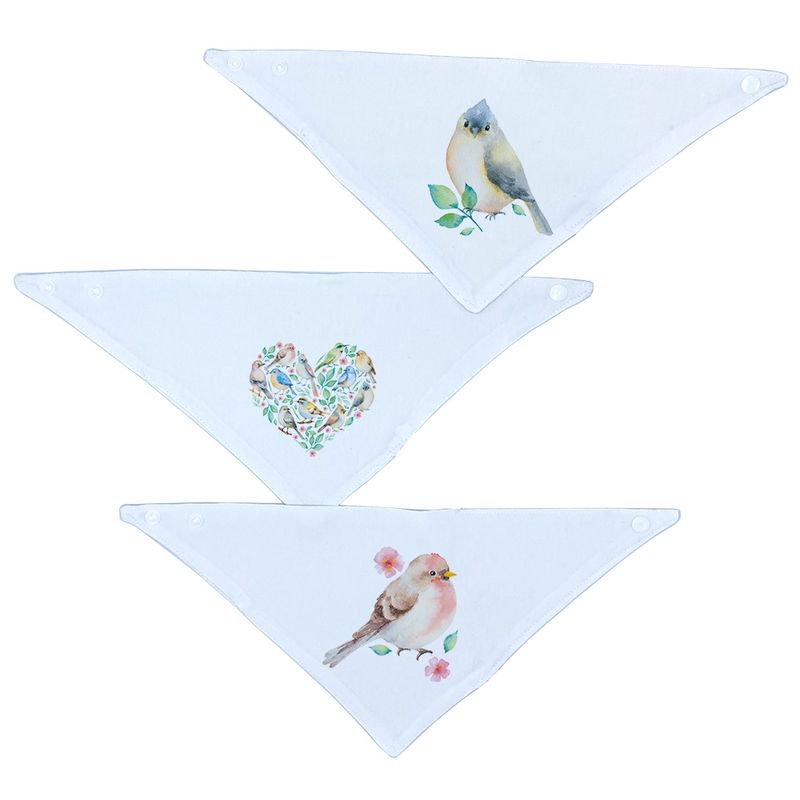 TUYO PRINT - Set 3 Baberos - Bandanas - Pajaritos