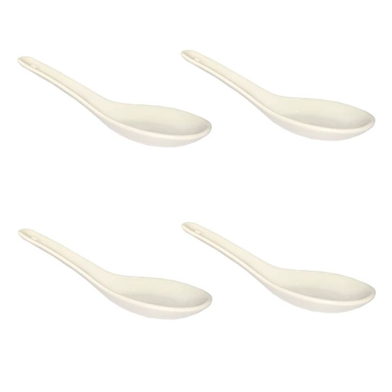 BRIC - Set de 4 cucharas blancas.