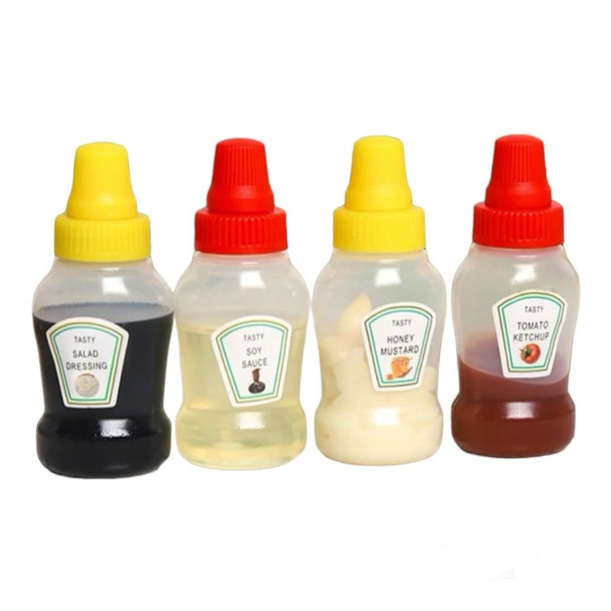 GENERICO - Set De 4 Mini Contenedores Portátiles Para Salsas