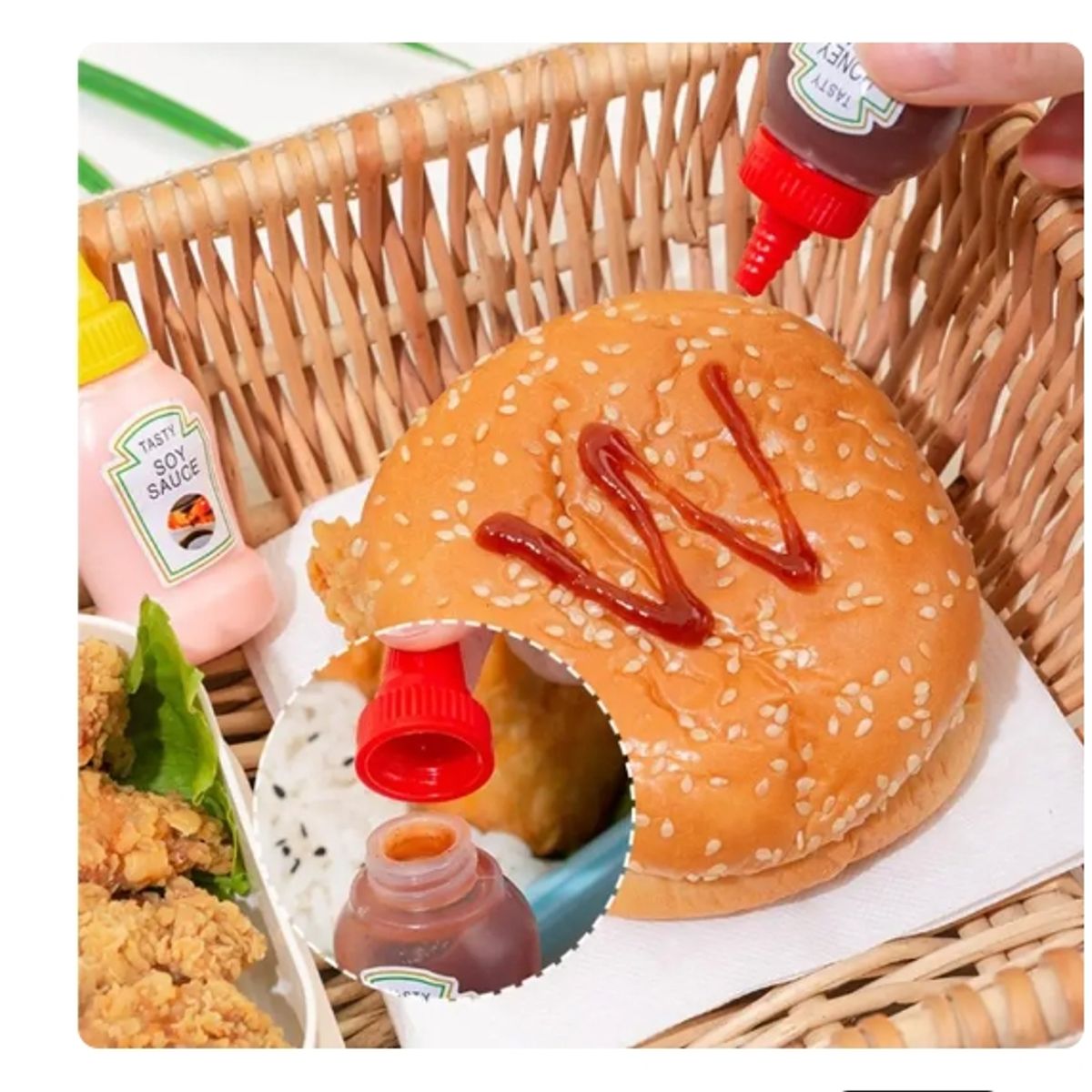 GENERICO - Set De 4 Mini Contenedores Portátiles Para Salsas