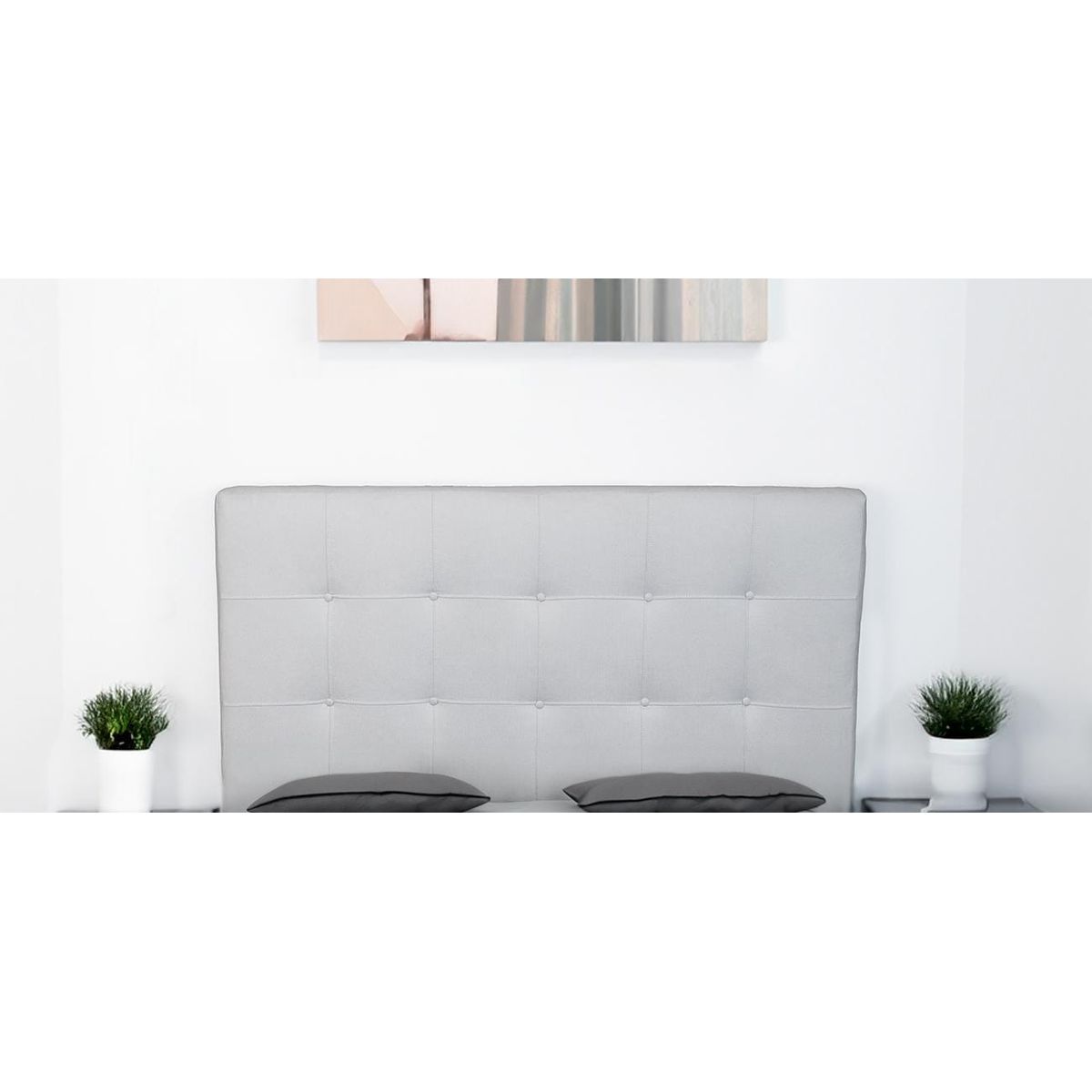 MUEBLES NEW - RESPALDO DOS PLAZAS LINO GRIS