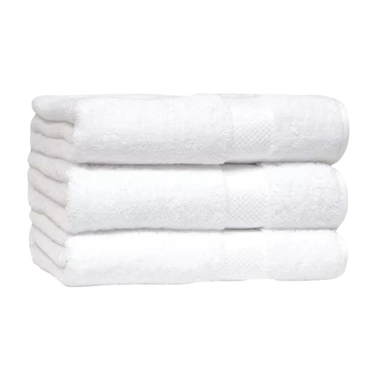GENERICO - Set 3 Toallas De Cuerpo De Baño Hotel De Algodon Blancas 70x140 370gr