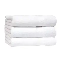 GENERICO - Set 3 Toallas De Cuerpo De Baño Hotel De Algodon Blancas 70x140 370gr