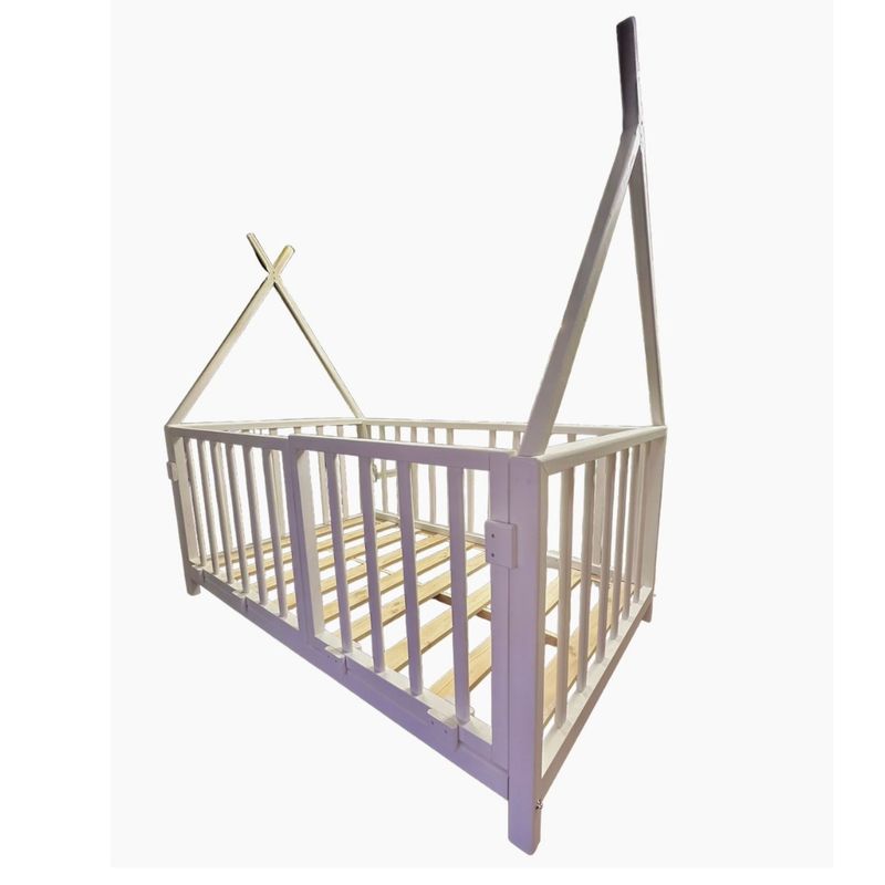 MPA DECOHOGAR - Cama cuna con barandas removibles para niños - 1,5 plaza