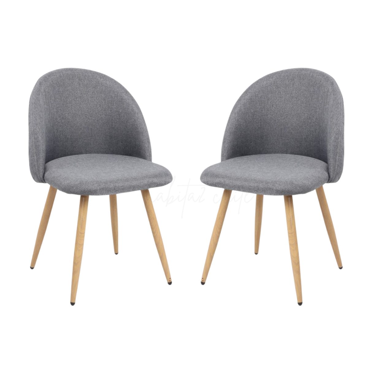 HABITA2 CHILE - Pack de 2 Sillas estilo nórdico tapiz lino