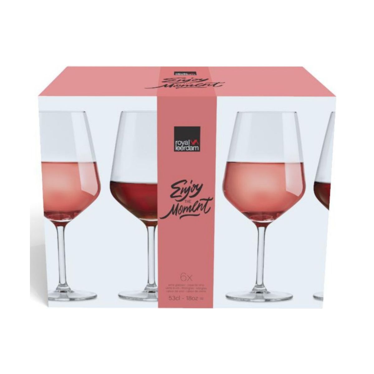 ROYAL LEERDAM - SET 6 COPAS 530 ML VINO TINTO ENJOY THE MOMENT