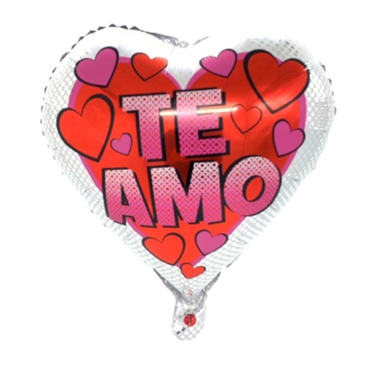GENERICO - Globo Corazón Metalico Te Amo Rosa Dots X50