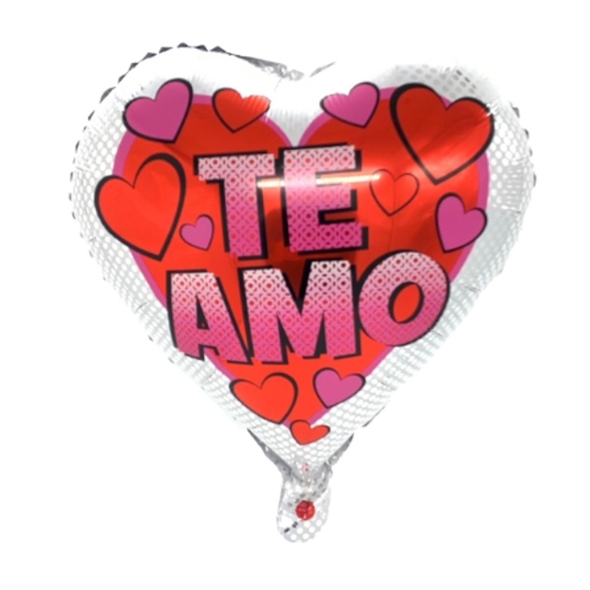 GENERICO - Globo Corazón Metalico Te Amo Rosa Dots X50