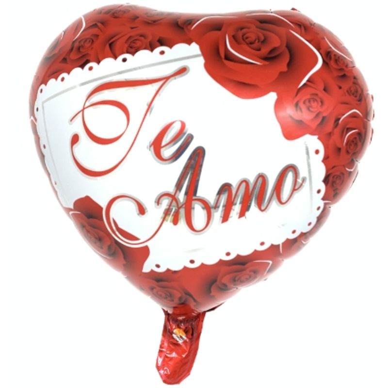 GENERICO - Globo Corazón Metalico Te Amo Rojo X1