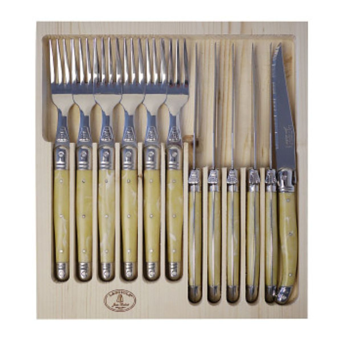 LAGUIOLE - SET 12 PIEZAS MARMOL (6 tenedores + 6 cuchillos)