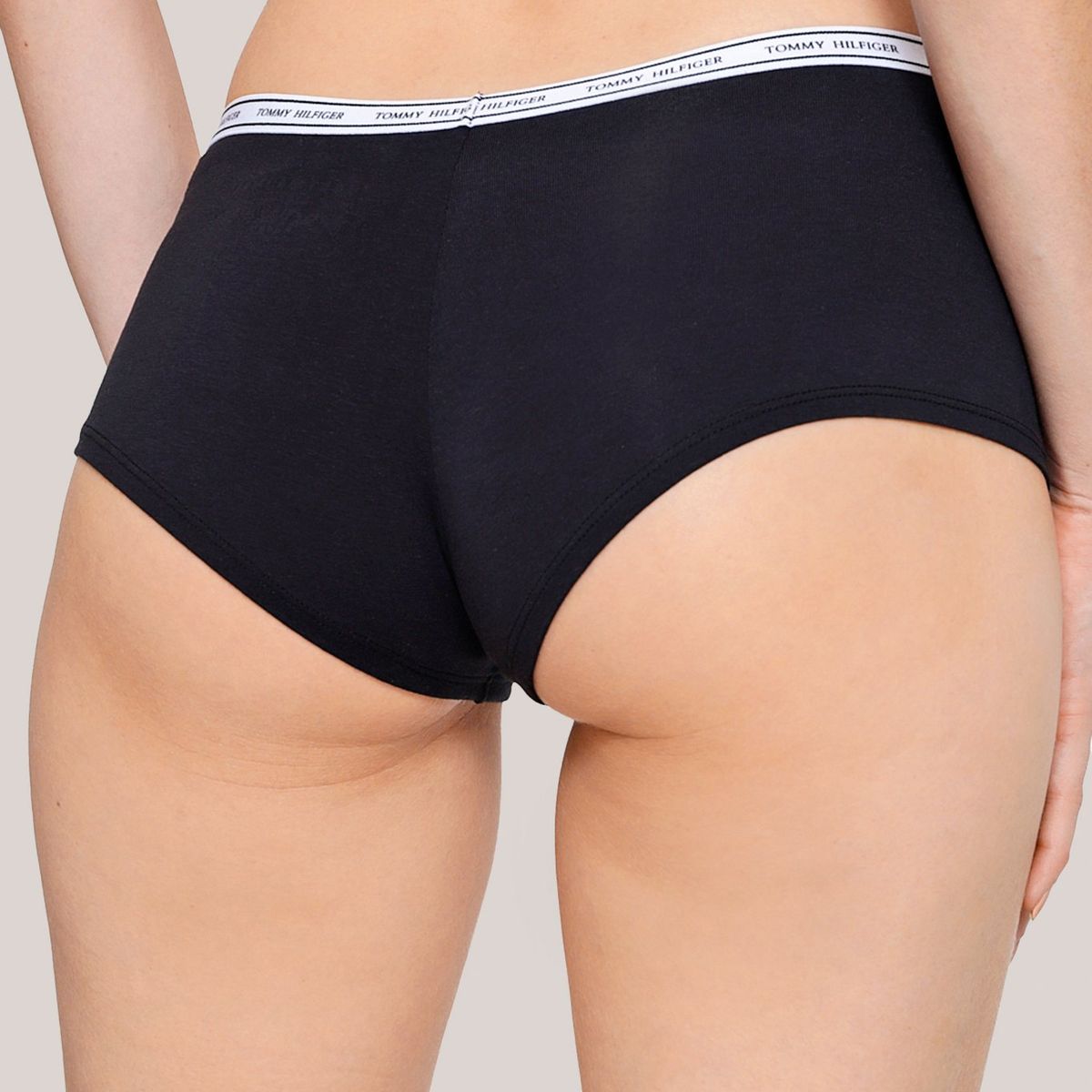 TOMMY HILFIGER - Calzón Boyshort Con Logo Negro Tommy Hilfiger