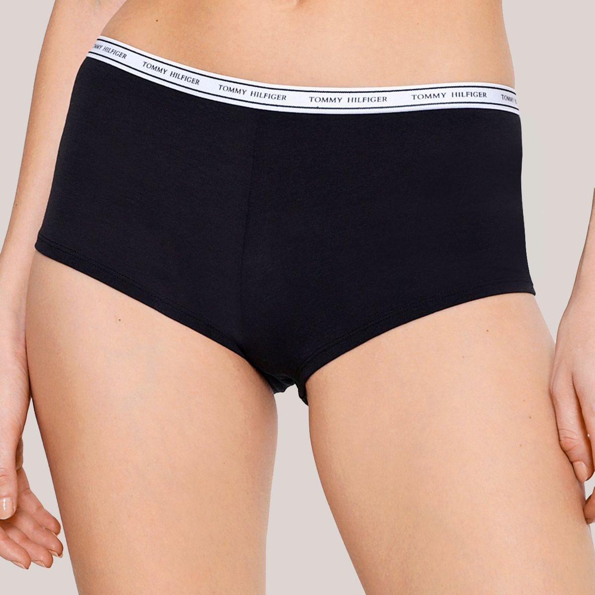 TOMMY HILFIGER - Calzón Boyshort Con Logo Negro Tommy Hilfiger