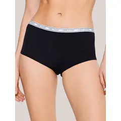 TOMMY HILFIGER - Calzón Boyshort Con Logo Negro