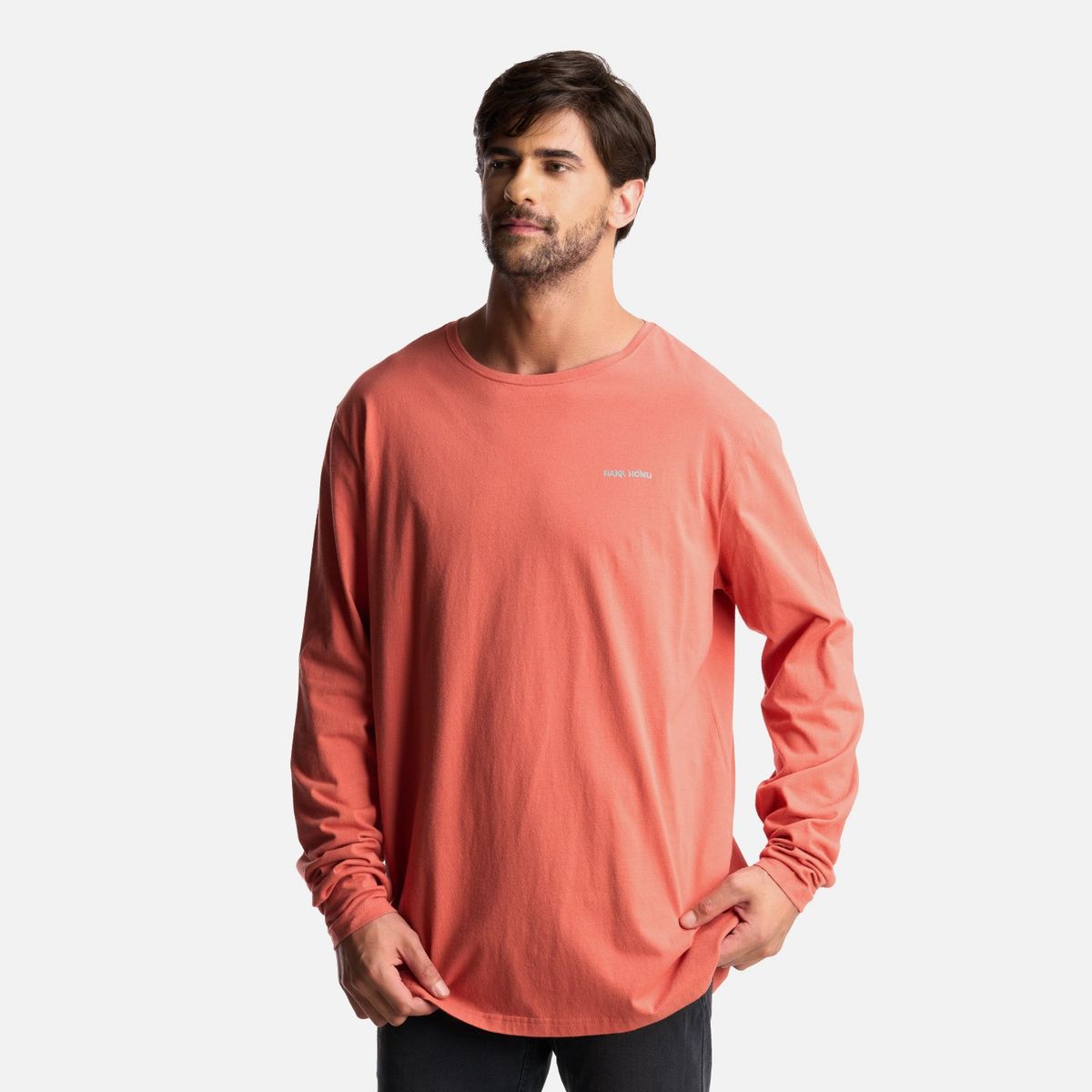 HAKA HONU - Polera Hombre Polo Larga Salmon Haka Honu