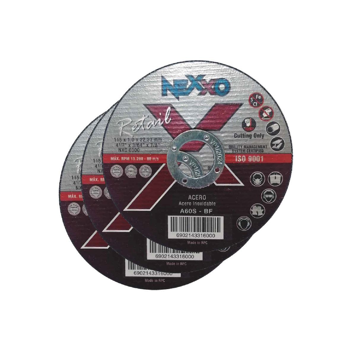 50 Discos de Corte  4 ½ x 1mm - Acero Inox Nexxo, marca GENERICO - Foto Principal