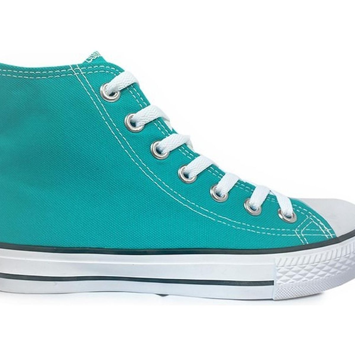 GENERICO - Zapatilla Urbana Infantil De lona Con Caña Turquesa 7199