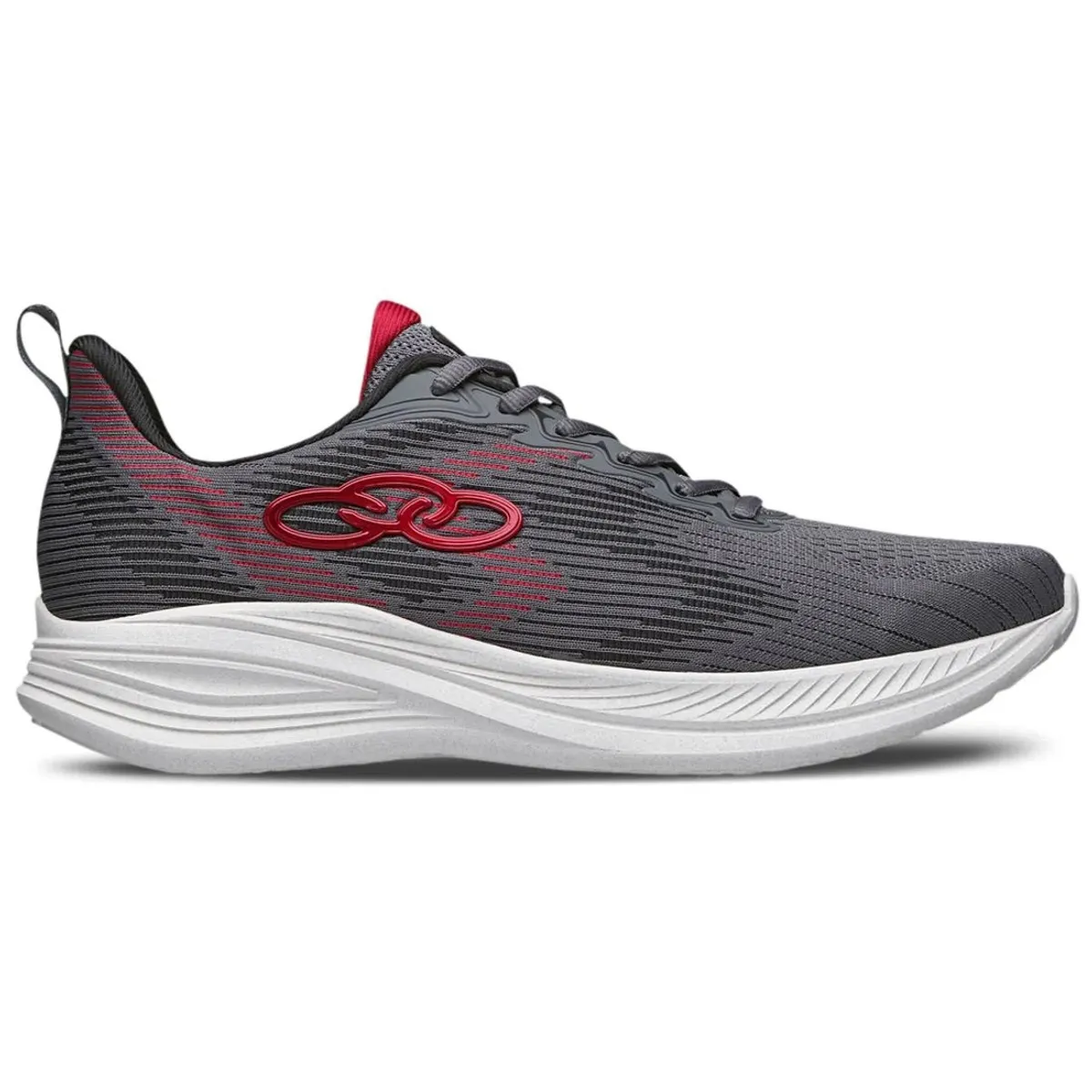 OLYMPIKUS - Zapatilla Mujer Marte Gris/Rojo