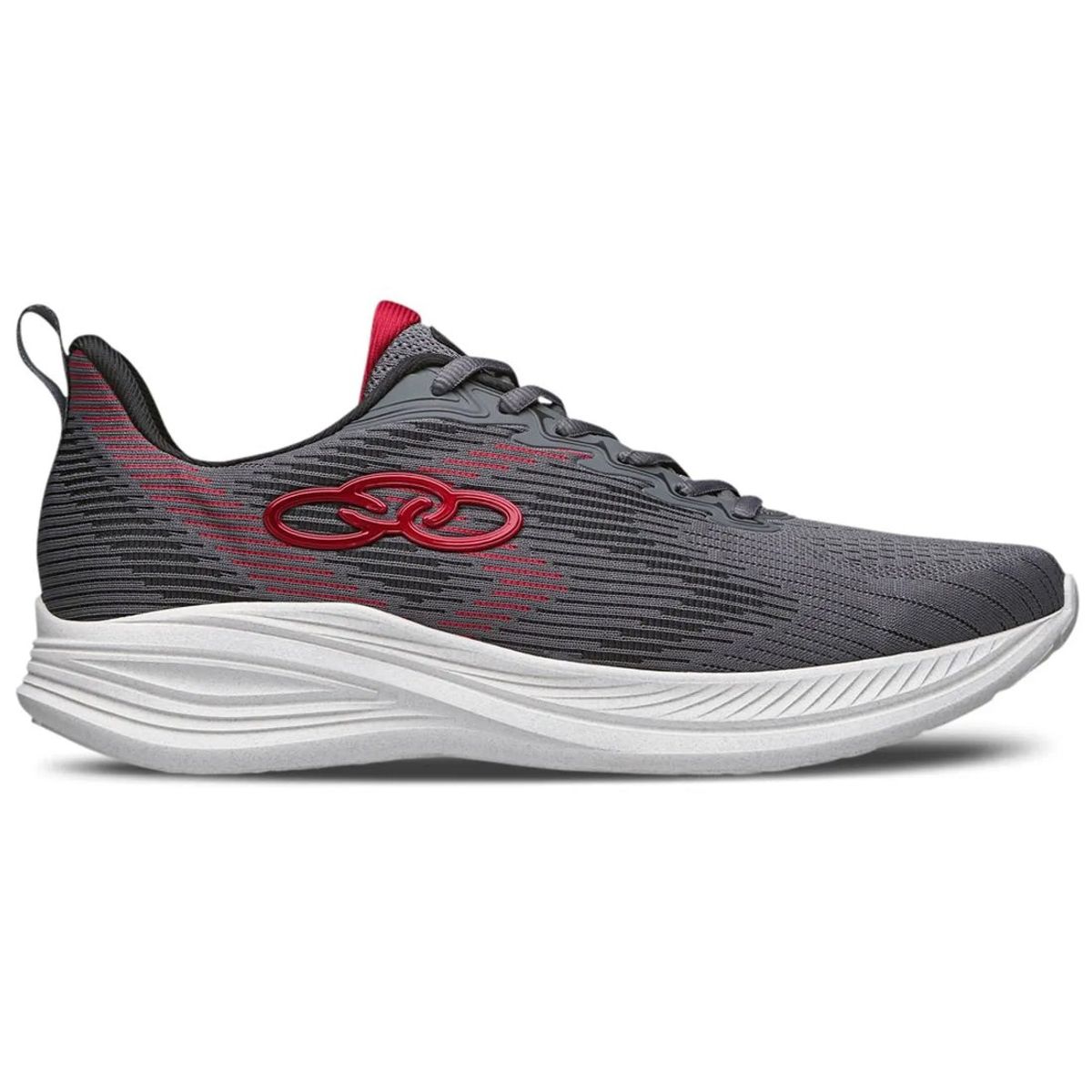 OLYMPIKUS - Zapatilla Mujer Marte Gris/Rojo