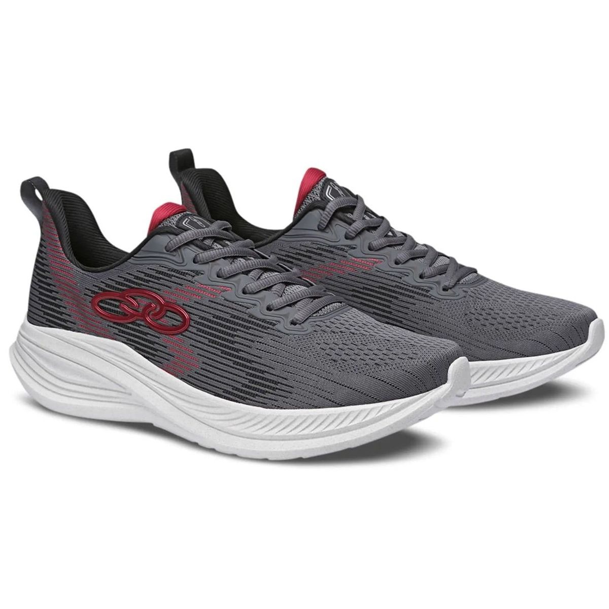 OLYMPIKUS - Zapatilla Mujer Marte Gris/Rojo