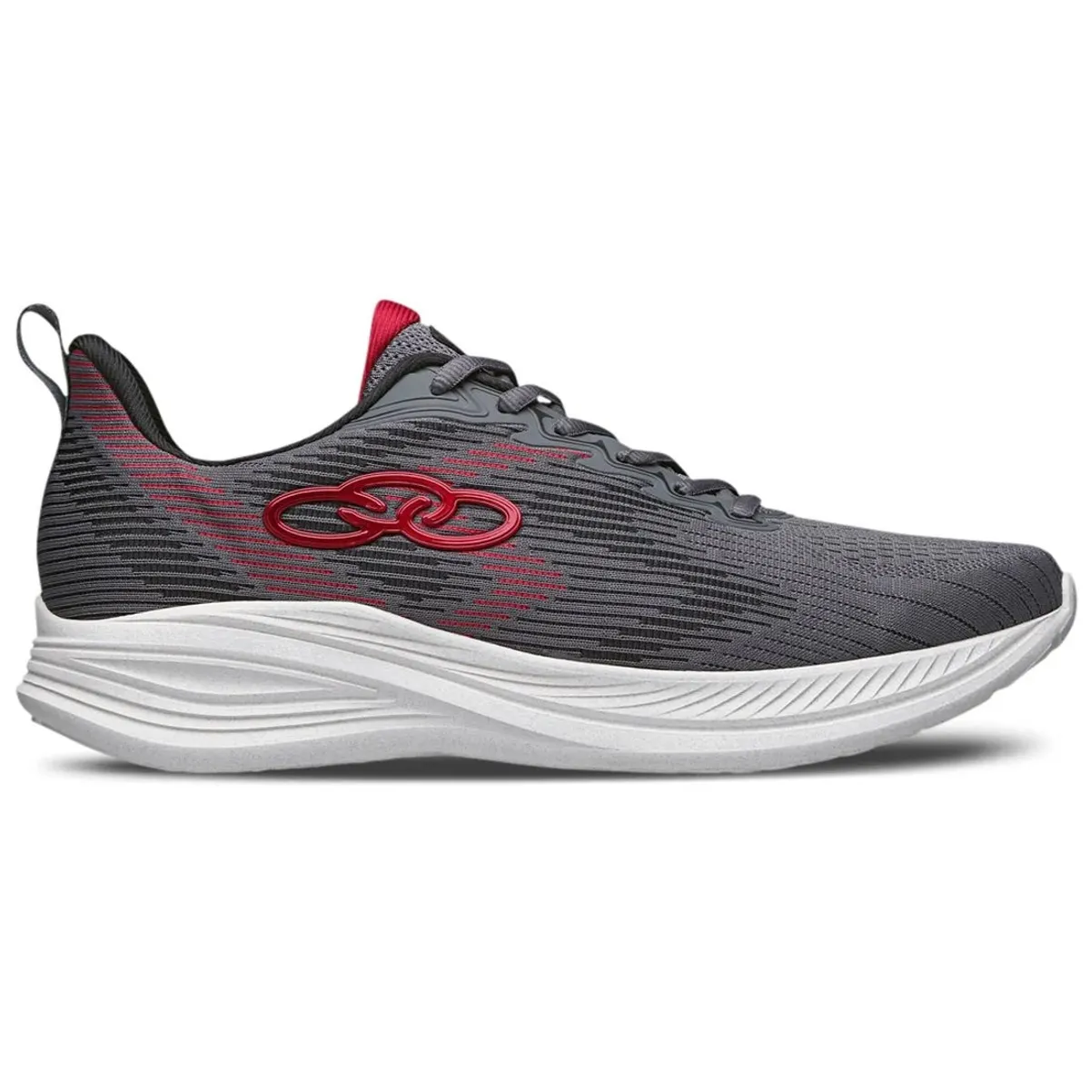 OLYMPIKUS - Zapatilla Mujer Marte Gris/Rojo