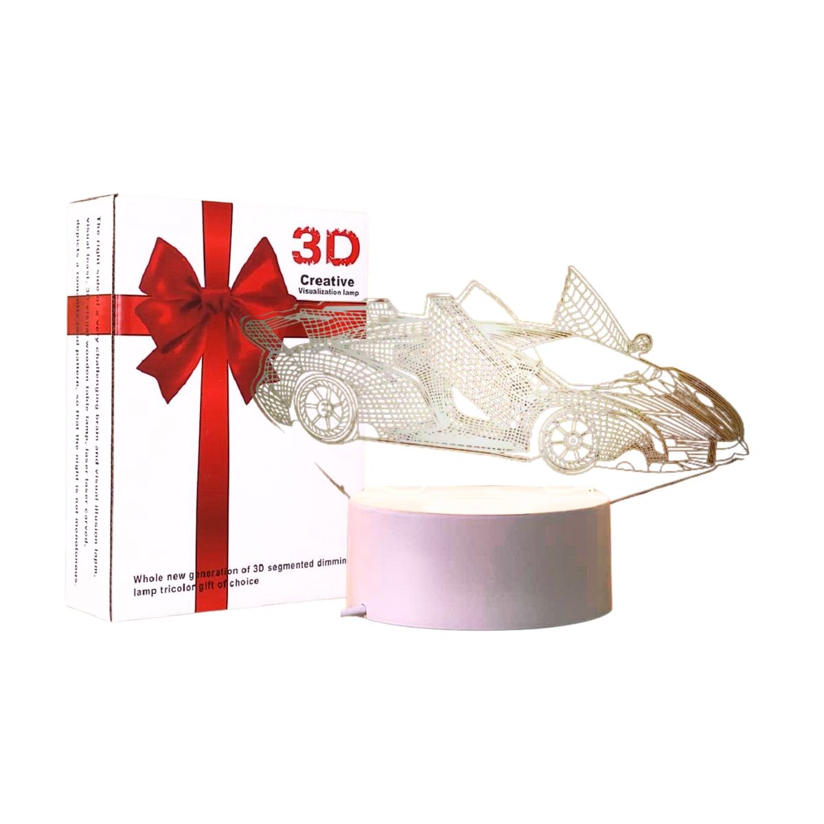 GENERICO - Lámpara 3D Con Diseño De Auto De Carrera Decoración Creativa