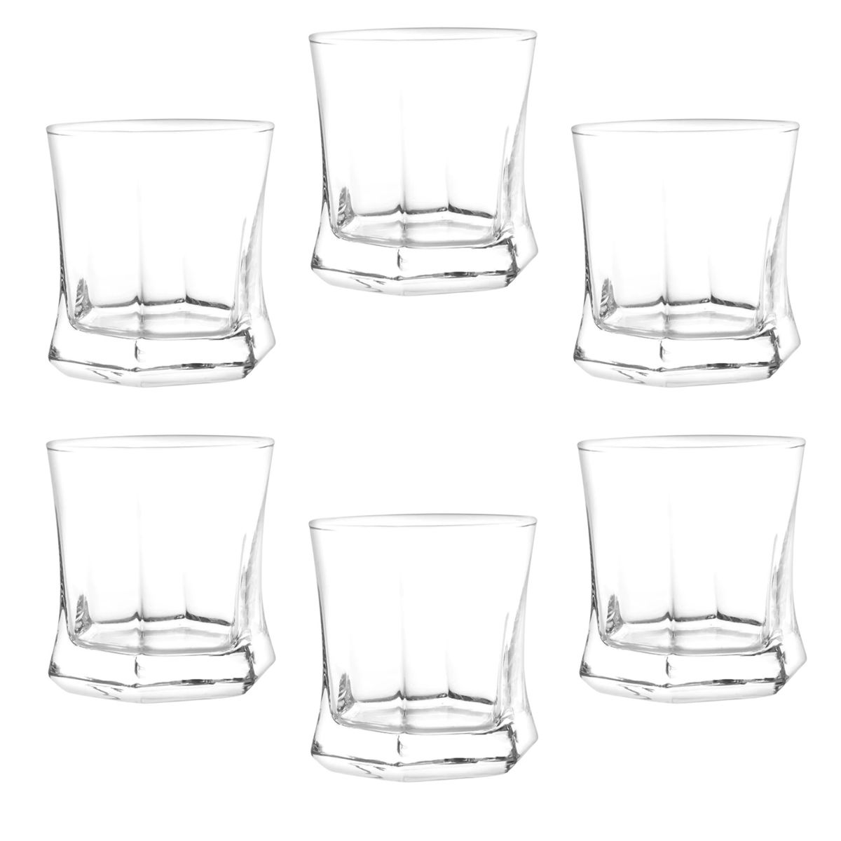 CRISTAR - Display 6 Vasos Bajos Modelo Vivaldi 250Ml Para Tragos Agua