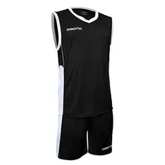 MACRON - Uniforme de Básquetbol Turin Negro-Blanco