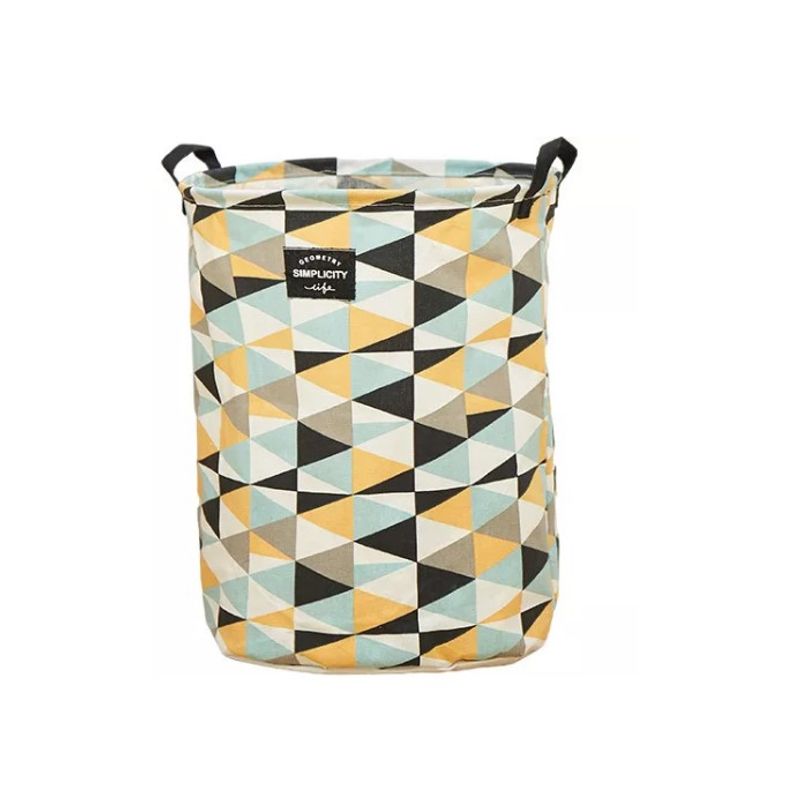GENERICO - Cesto Canasto De Ropa Plegable Diseño Triángulos Naranja con negro