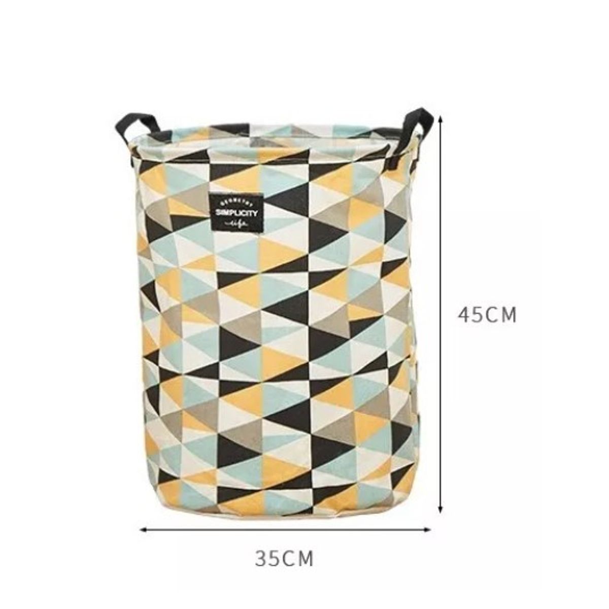 GENERICO - Cesto Canasto De Ropa Plegable Diseño Triángulos Naranja con negro