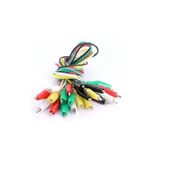 GENERICO - Pack 10 Cables Pinza Caimán Colores Largo 50cm