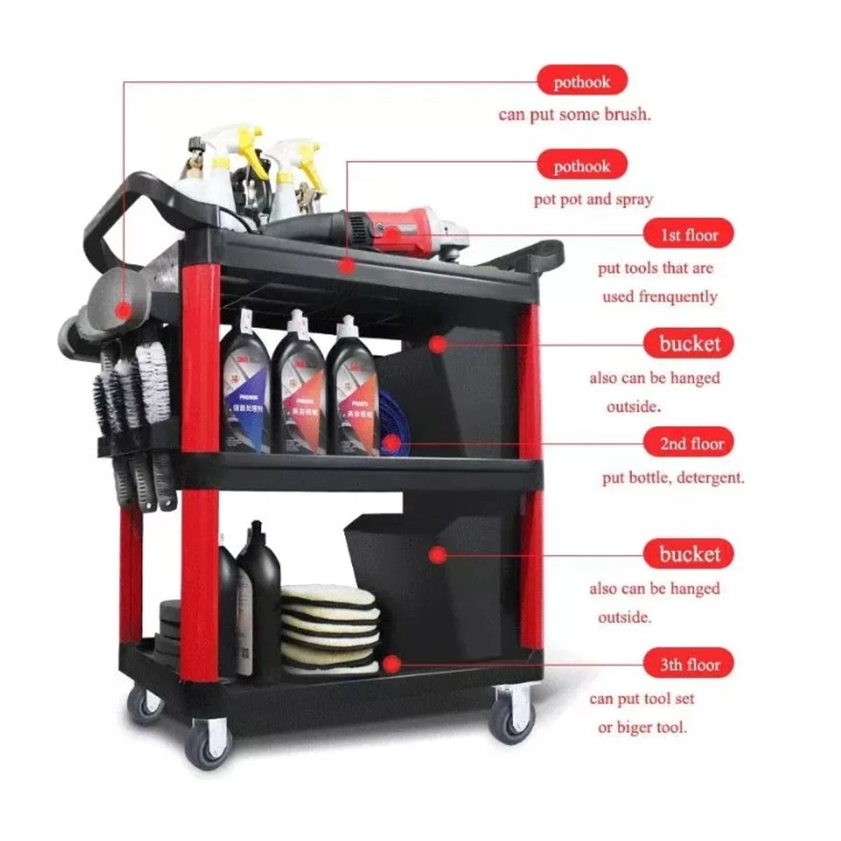 GENERICO - Carro Para Lavado De Auto Y Detailing