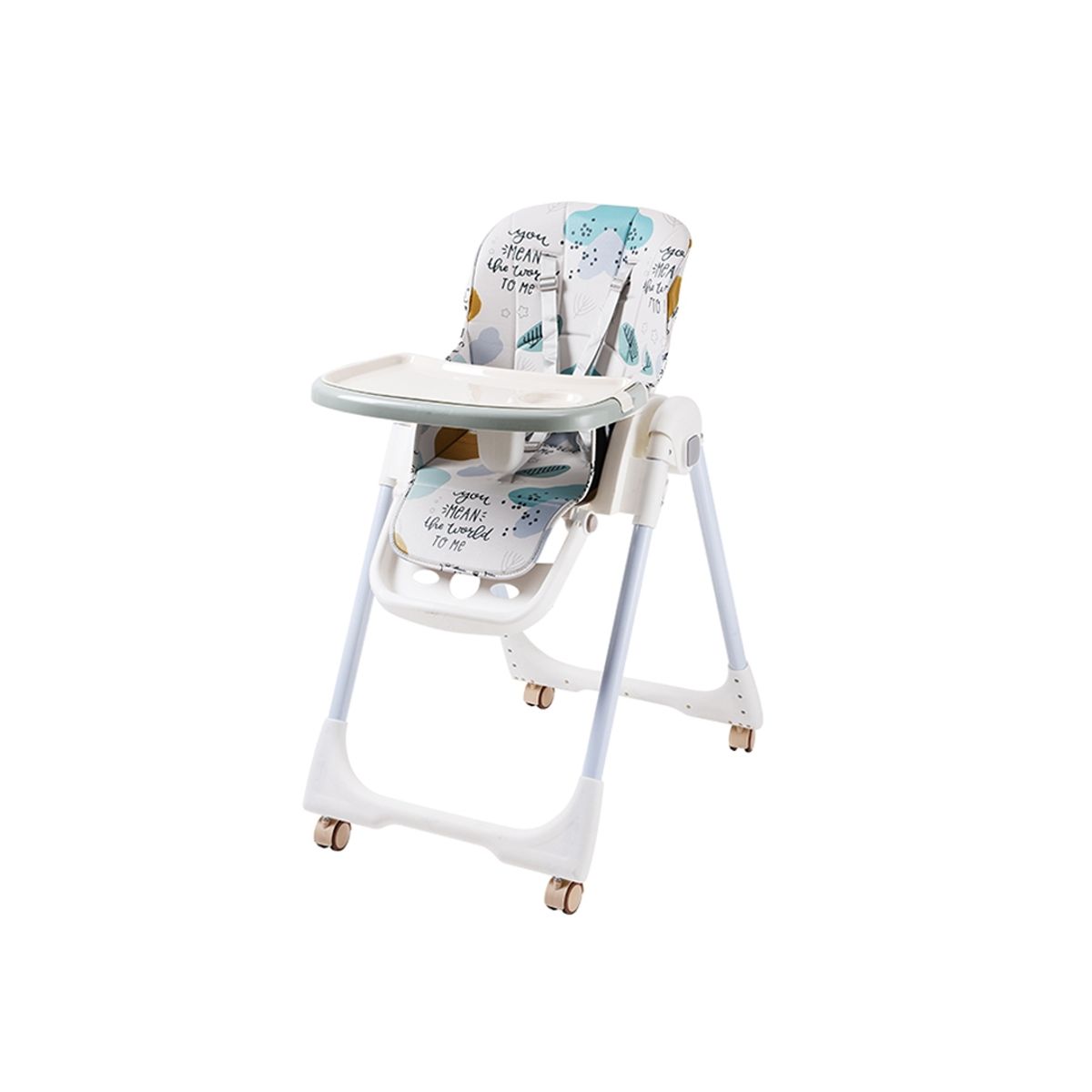 BABYMINE - Silla de Comer Plegable Evolution Motivo Verde