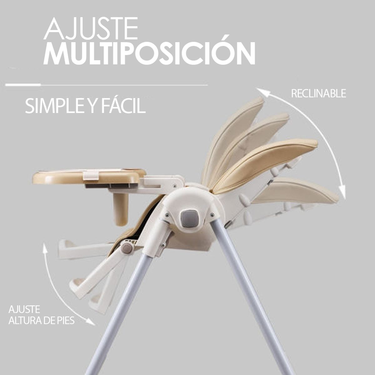 BABYMINE - Silla de Comer Plegable Evolution Motivo Verde