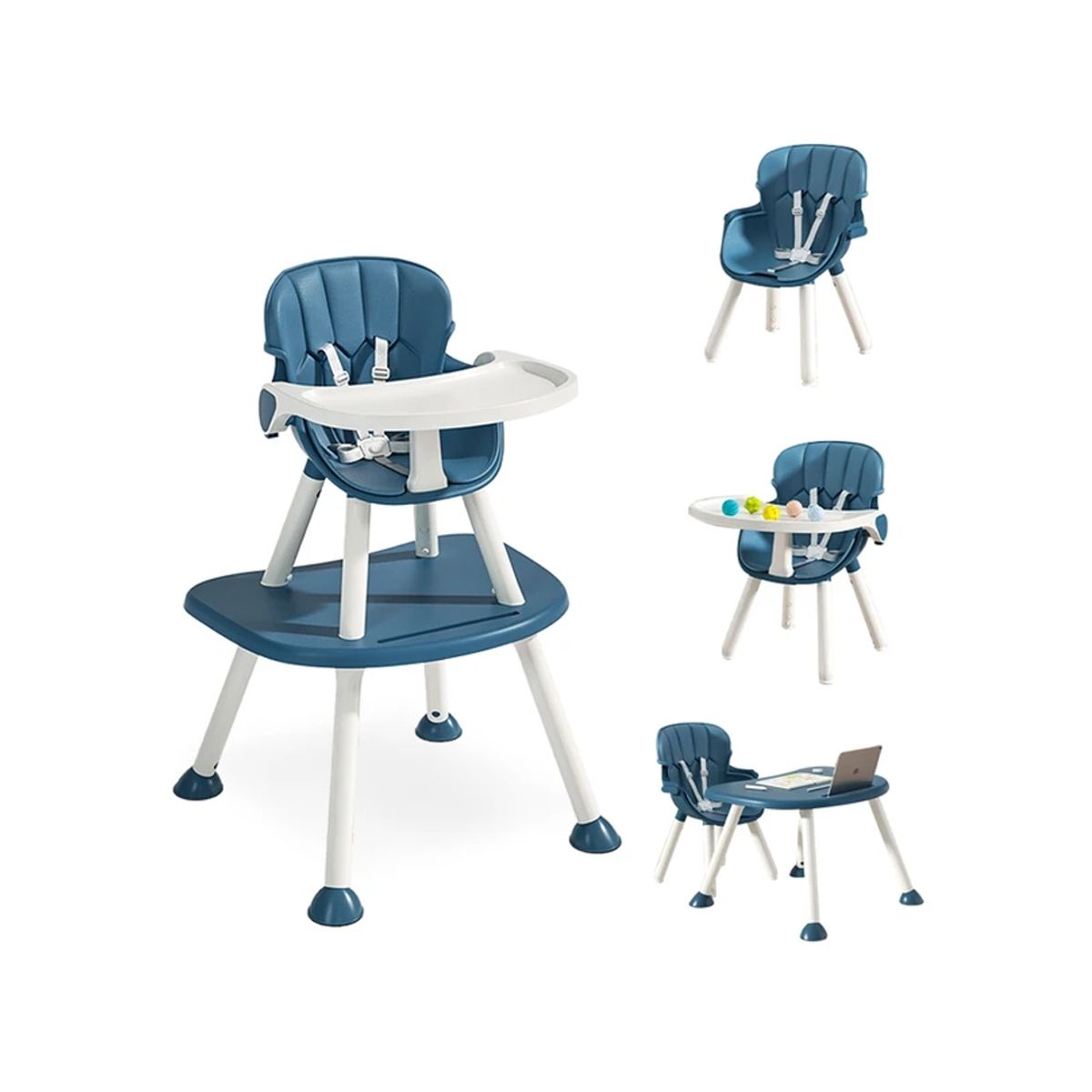 BABYMINE - Silla de Comer Multi Etapas 4 en 1 Azul BABYMINE