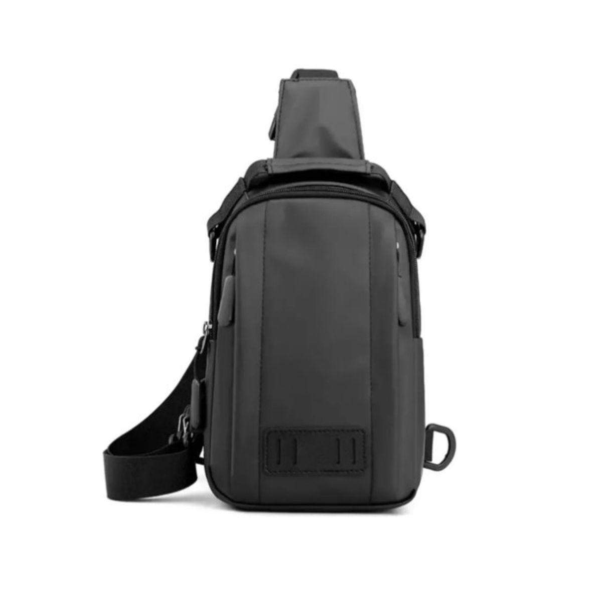 GENERICO - Bolso Banano De Moda Cruzado Bandolero Carga Usb Cable Negro