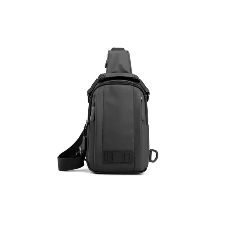 GENERICO - Bolso Banano De Moda Cruzado Bandolero Carga Usb Cable Negro