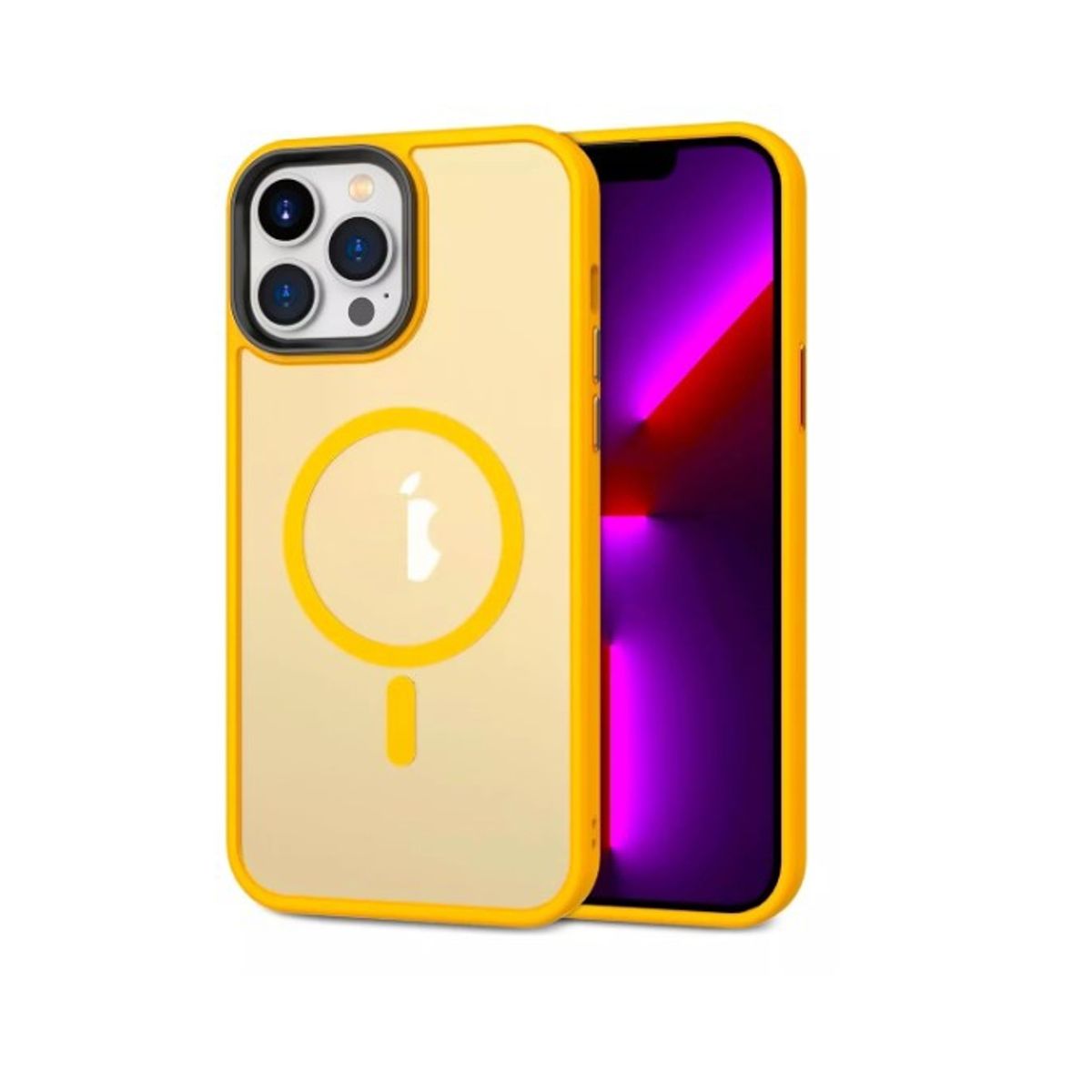 GENERICO - Carcasa Mate Para iPhone 13 Pro Funda Magnética Traslucida Naranja