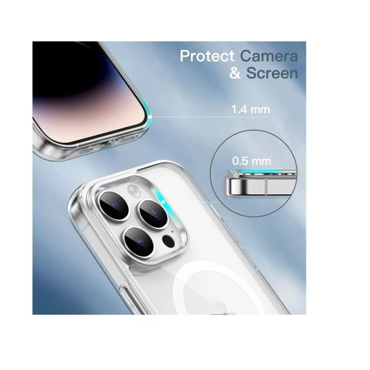GENERICO - Funda Magnética Para iPhone 14 Pro Transparente